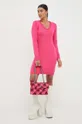Φόρεμα από μείγμα μαλλιού Silvian Heach ροζ