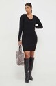 Silvian Heach rochie din amestec de lana GPA23407VE negru ZW23