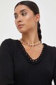 Silvian Heach rochie din amestec de lana negru GPA23407VE