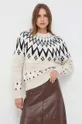 bézs Silvian Heach gyapjúkeverék pulóver