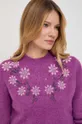 fioletowy Silvian Heach sweter z domieszką wełny