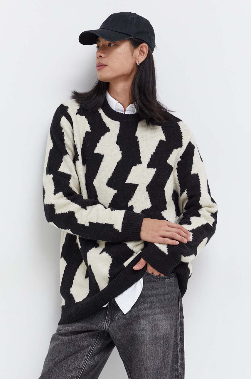 biały Volcom sweter z domieszką wełny