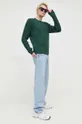 Βαμβακερό πουλόβερ Solid πράσινο