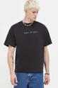 μαύρο Βαμβακερό μπλουζάκι Solid