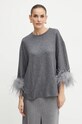 Liviana Conti sweter wełniany L4WN05 szary