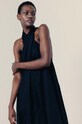 MUUV. rochie din bumbac TYE maxi negru sukienka.dluga.TYE