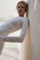 Odzież MUUV. longsleeve bawełniany SOUPLE longsleeve.slim.fit.SOU biały