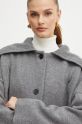 Liviana Conti cappotto in lana grigio L4WB30