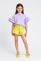 Twinset t-shirt dziecięcy z elastanem fioletowy 251GJ2440