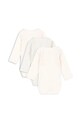 Body pre bábätká Fanga Fontana FIO STRIPE 3 PACK LS BODY OCS 3-pak FA100035 béžová ZW25