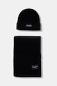 Marc O'Polo czapka i szalik z dodatkiem wełny aplikacja czarny 530612809026