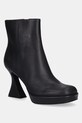 Jeffrey Campbell botki skórzane HUMANITY słupek czarny U92.B01