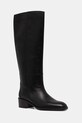 Jeffrey Campbell kozaki skórzane LADA płaski czarny U321.N01.007