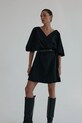 Muuv. sukienka z bawełną GATINHO czarny suk.krot.kimono.GATINHO