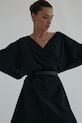 Muuv. sukienka z bawełną GATINHO czarny suk.krot.kimono.GATINHO