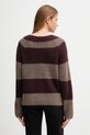 Mos Mosh sweter z dodatkiem wełny TACI 173090 bordowy ZW25