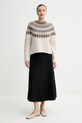 Marc O'Polo sweter z dodatkiem wełny 510610260225 beżowy ZW25