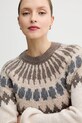 Marc O'Polo sweter z dodatkiem wełny beżowy 510610260225