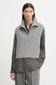 Marc O'Polo kamizelka z dodatkiem wełny zapinany szary 5000007565