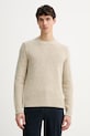 Marc O'Polo sweter z dodatkiem wełny melanż beżowy 5000007626
