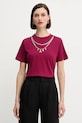 Bavlněné tričko Silvian Heach BENSOULA hladký burgundské GPA25130TS