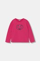 Twinset longsleeve dziecięcy z elastanem różowy 252GB2260