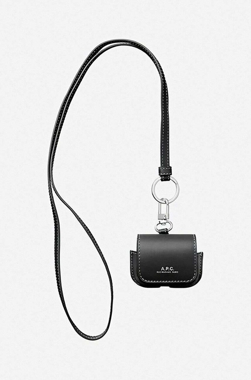 A.P.C. leather airpod case Pro black color at PRM US A.P.C. leather airpod case Pro black color at PRM US