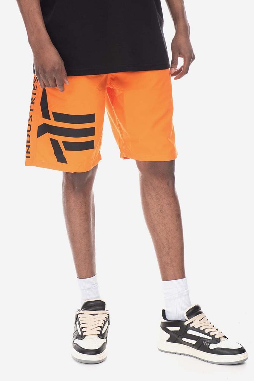 Alpha Industries swim shorts orange color | buy on PRM