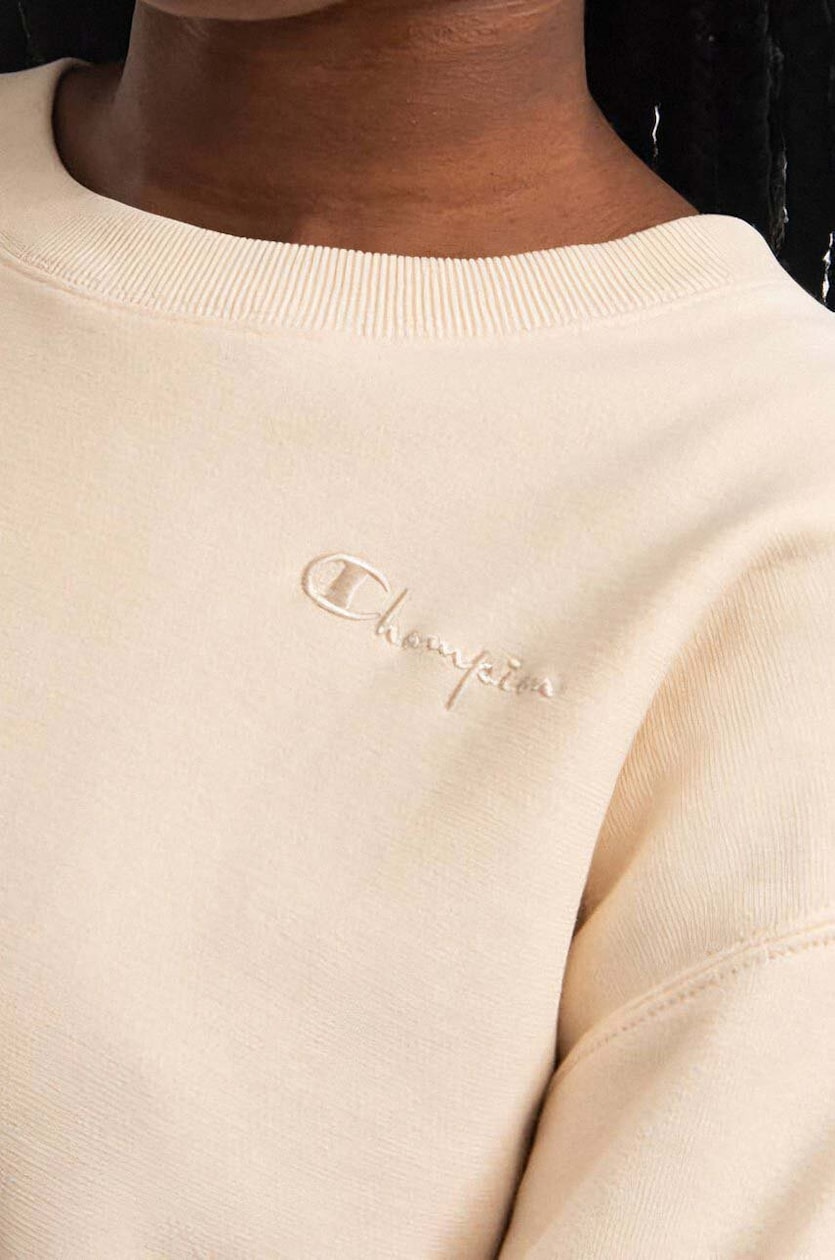 Champion sweatshirt Crewneck Sweatshirt women s beige color buy