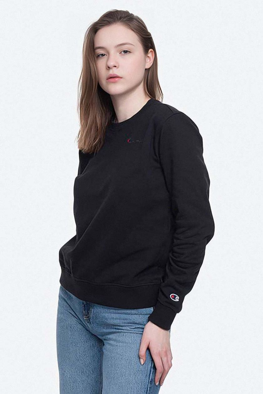 Champion cotton sweatshirt Crewneck Sweatshirt women's black color | buy on  PRM