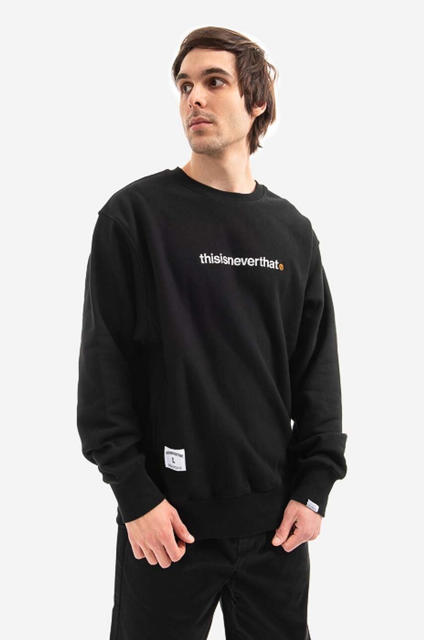 thisisneverthat sweatshirt Sport T-Logo Crewneck men's black color
