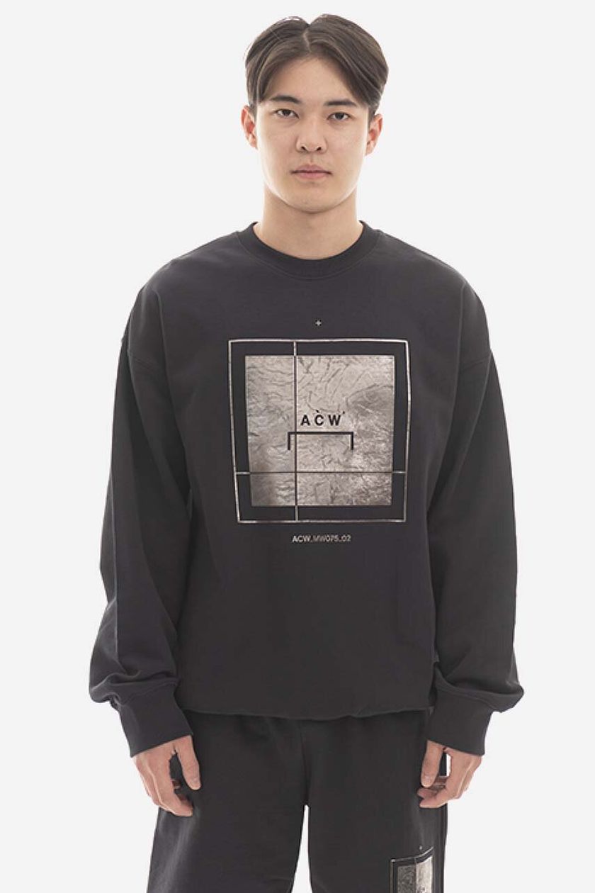 A COLD WALL cotton sweatshirt Foil Grid Crewneck men s black