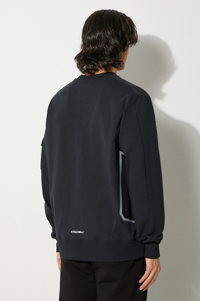 【A-COLD-WALL】BLACK POLYGON TECHNICAL CREWNECK A-COLD-WALL* Polygon Technical Crew Neck Sweatshirt | Black