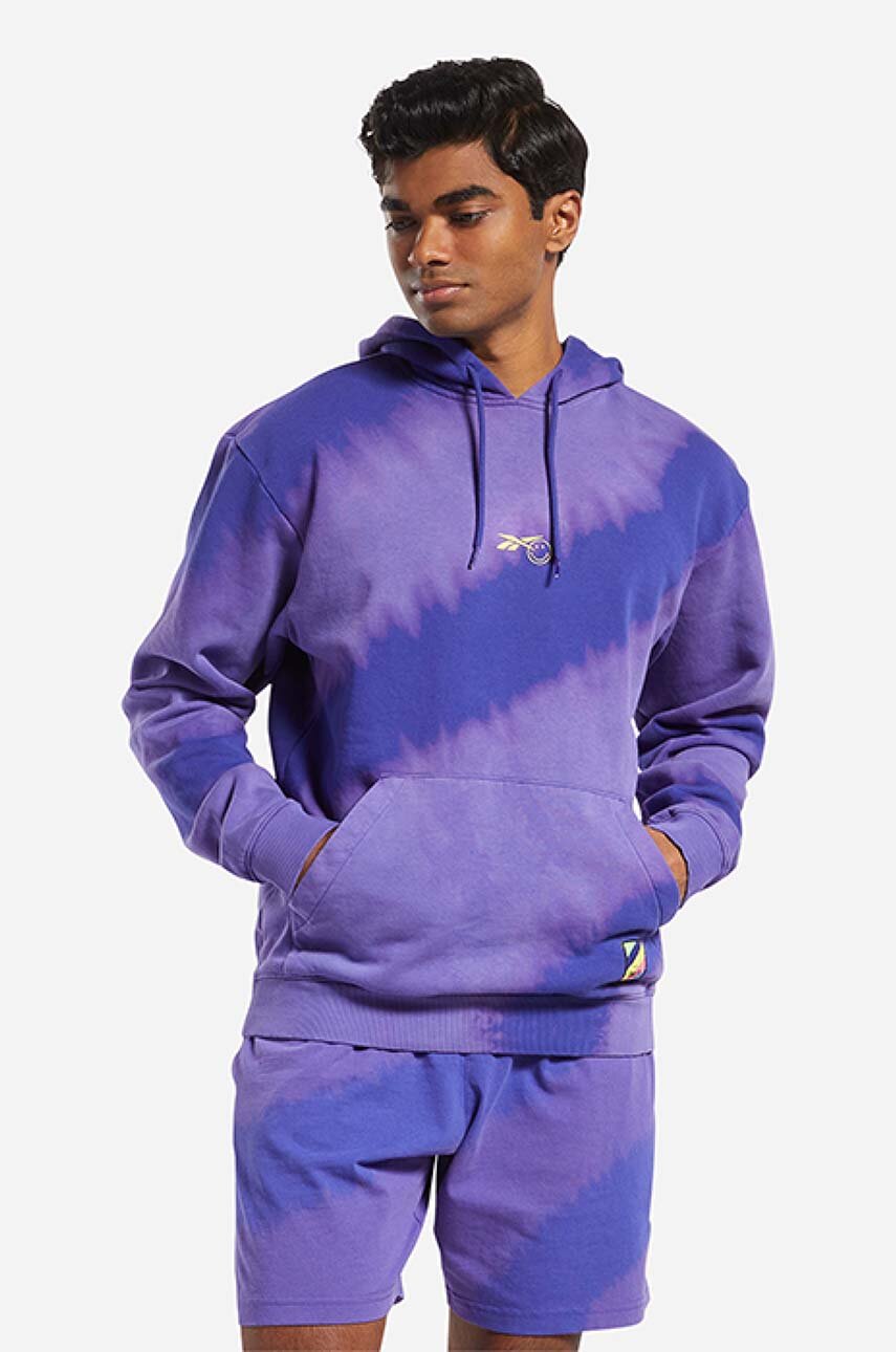 Reebok Classic sweatshirt Smiley Hoodie men's violet color