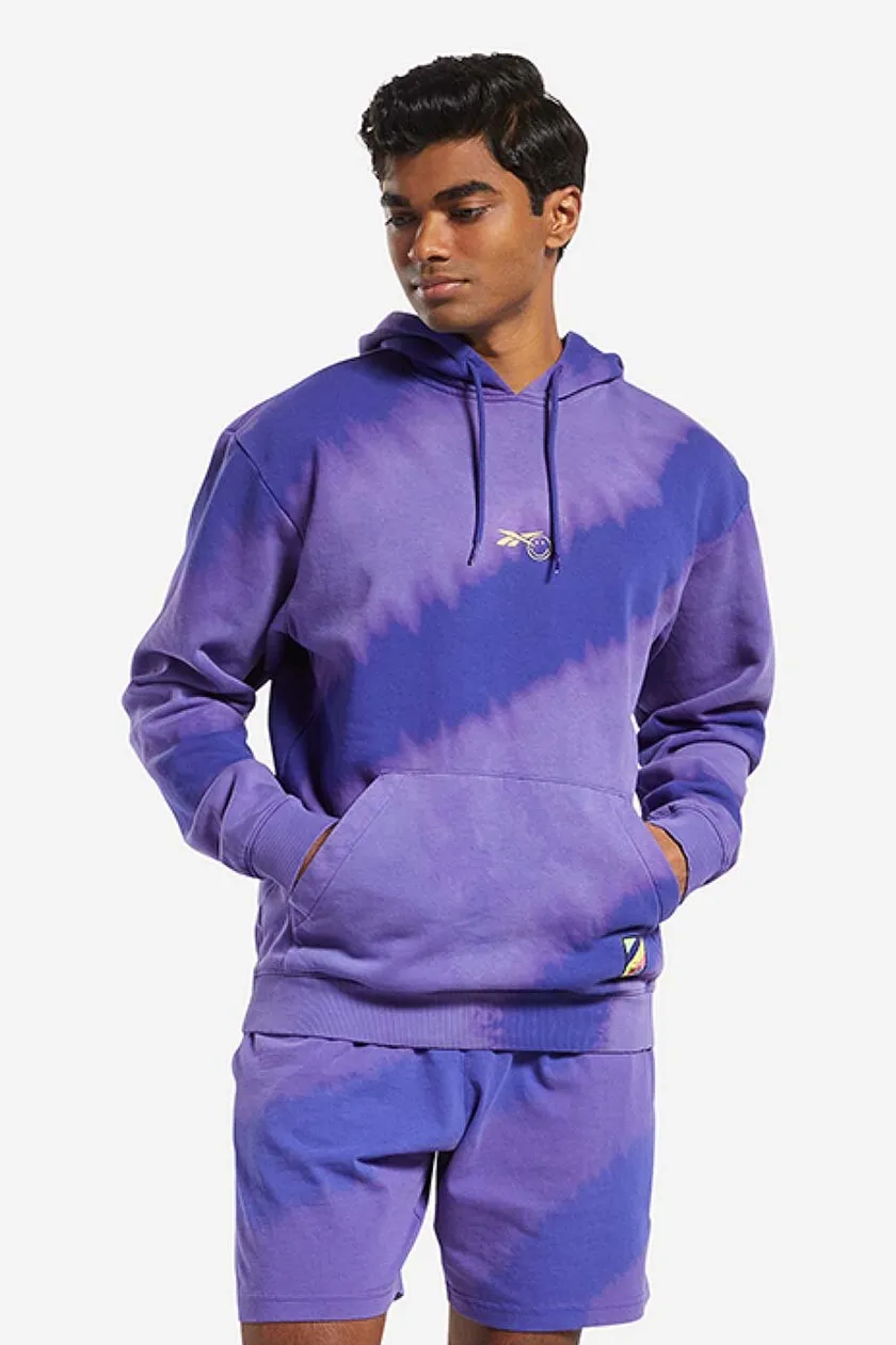 Reebok Classic sweatshirt Smiley Hoodie men's violet color