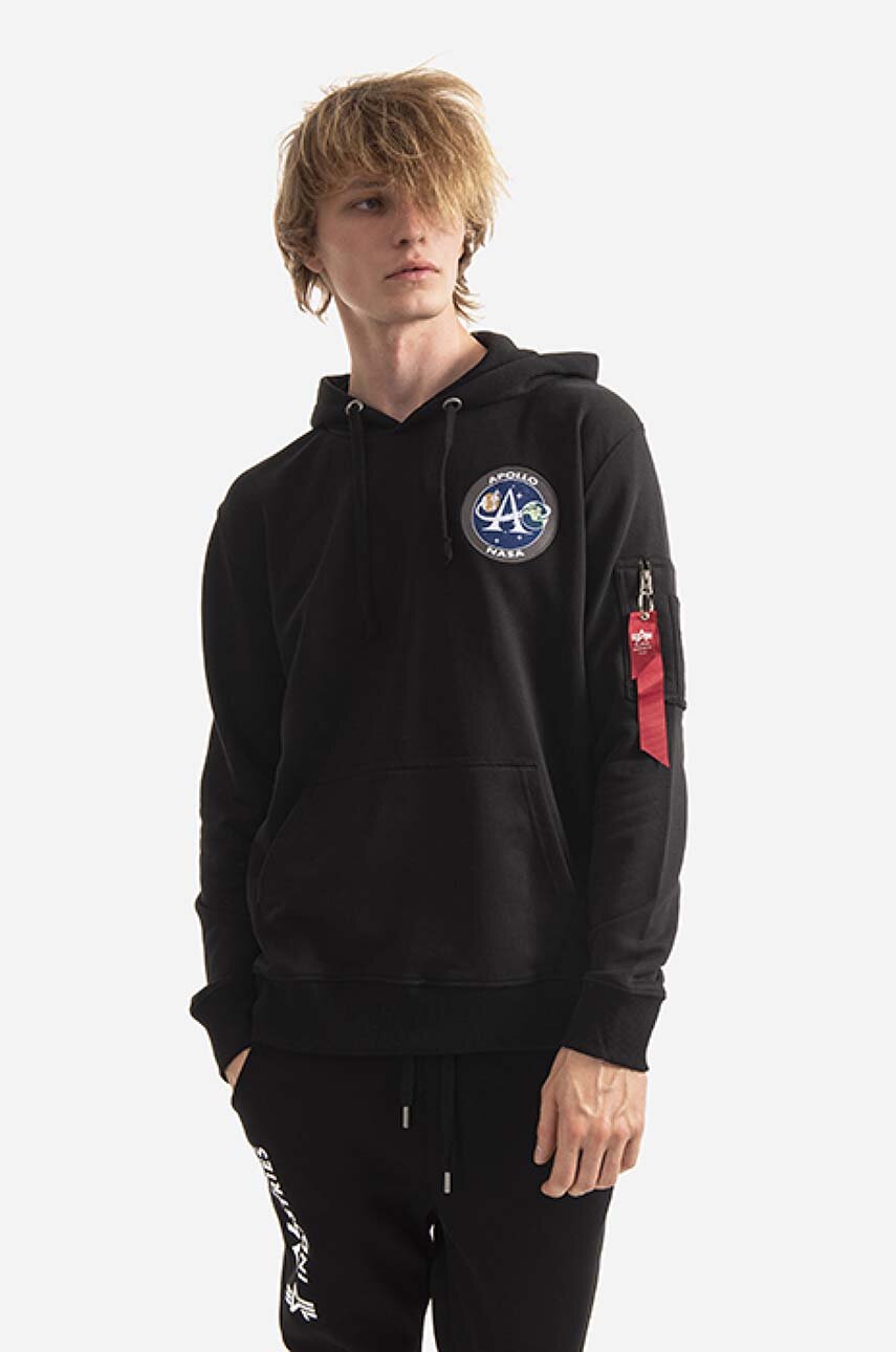 Alpha Industries sweatshirt men's black color | buy on PRM