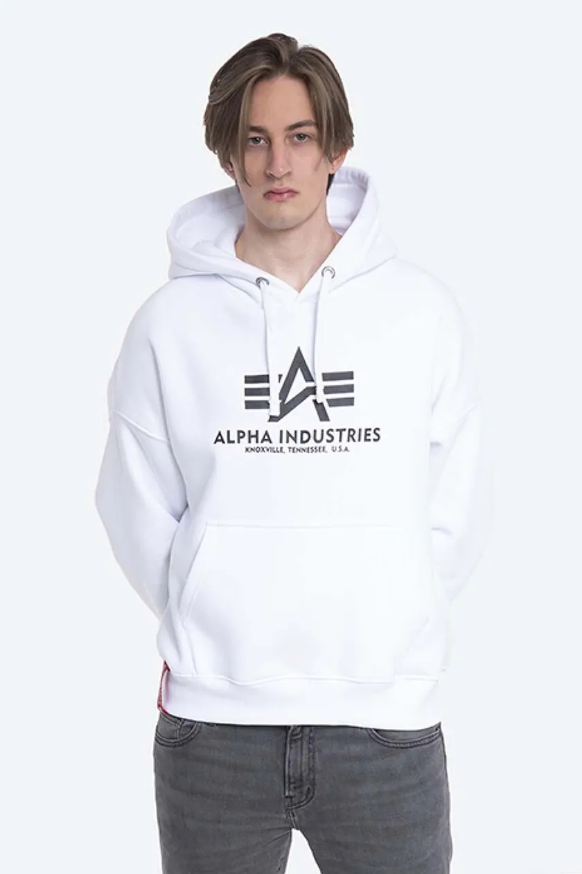 OS on buy white Hoody sweatshirt Basic men\'s | Industries Alpha color PRM