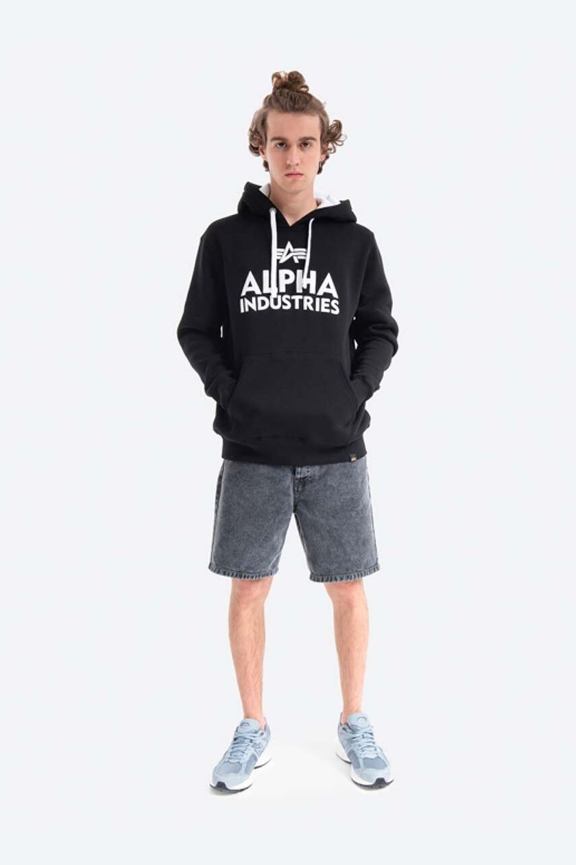 Alpha Industries sweatshirt Alpha Industries black PRM Hoody Foam color buy 143302 on men\'s 95 | Print