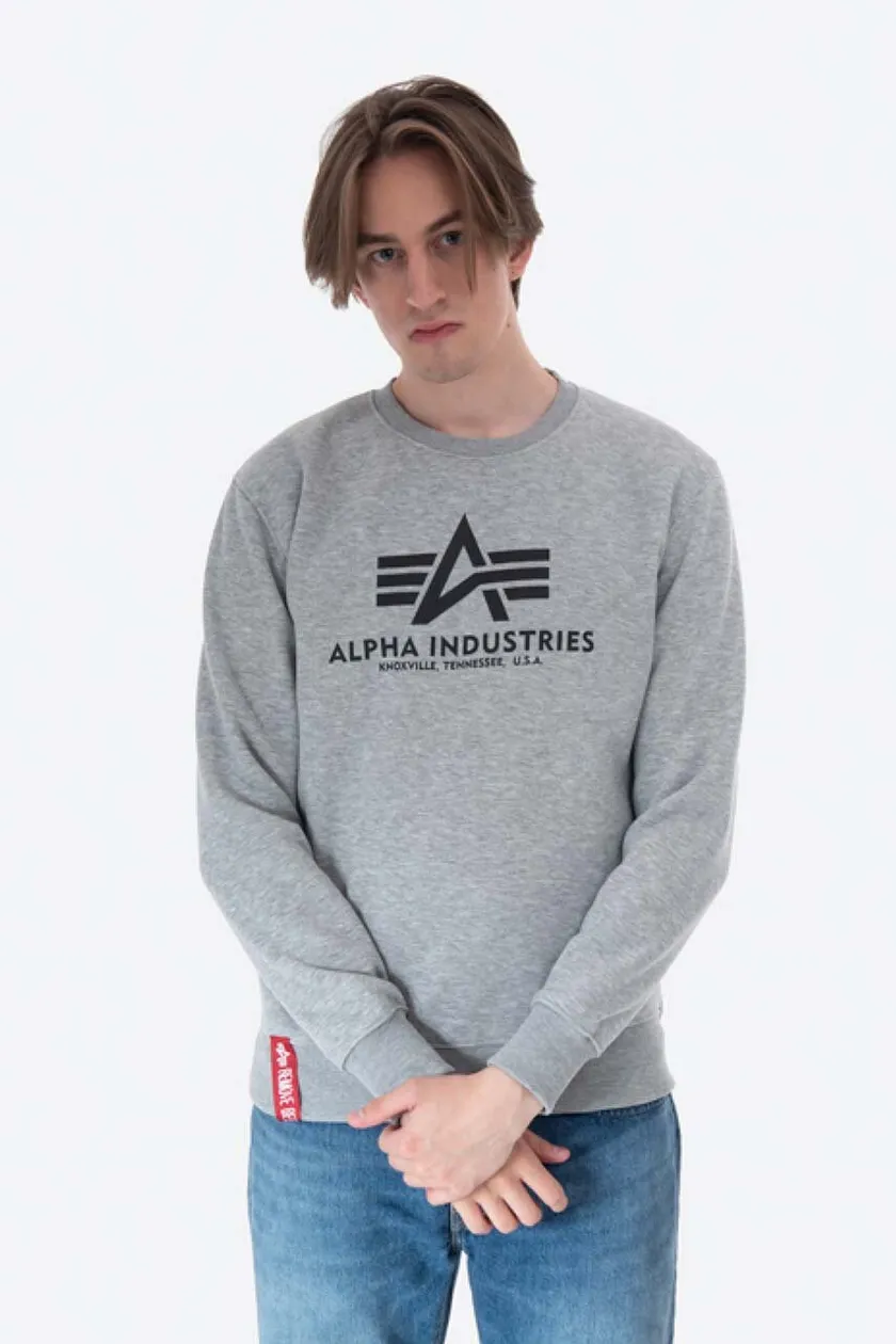 buy men\'s Alpha 178302.17 Industries Sweater PRM gray sweatshirt Basic color on