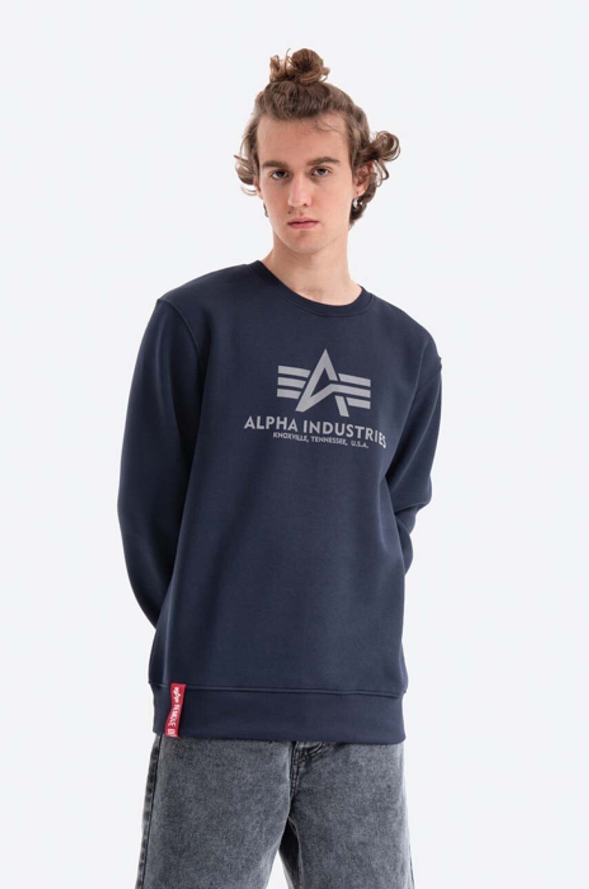 Alpha Industries sweatshirt men\'s navy blue color | buy on PRM