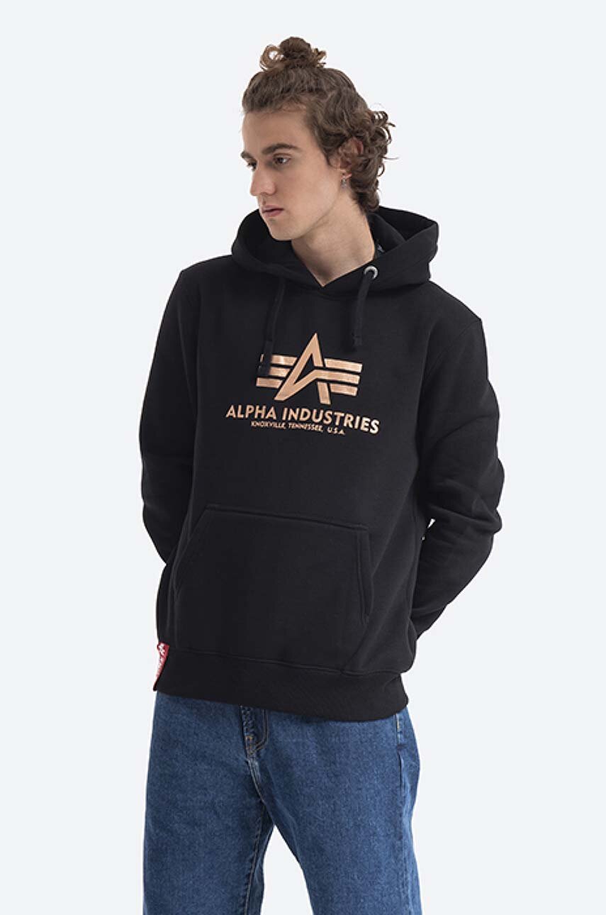 Alpha Industries sweatshirt men's black color | buy on PRM