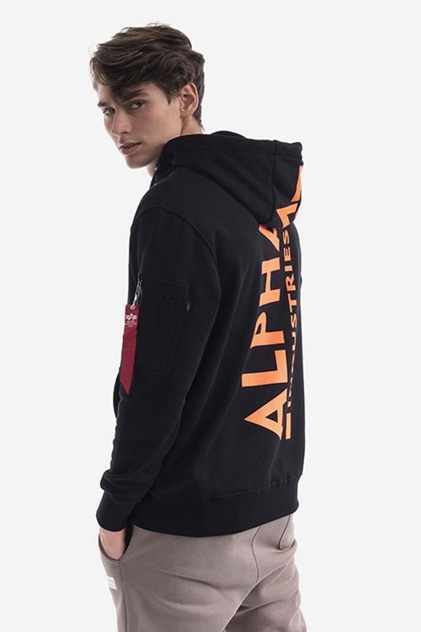 Alpha Industries color black buy sweatshirt PRM | on men\'s