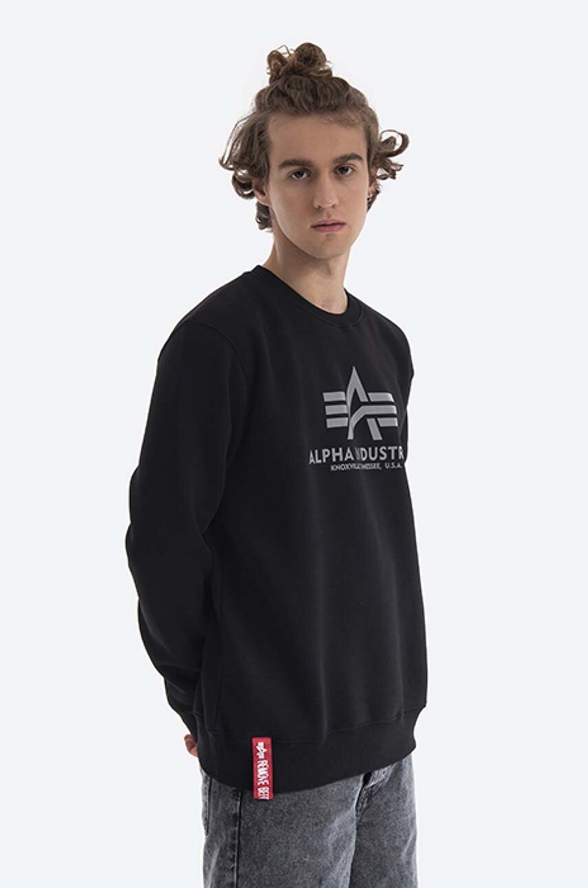 Alpha Industries sweatshirt men's black color | buy on PRM