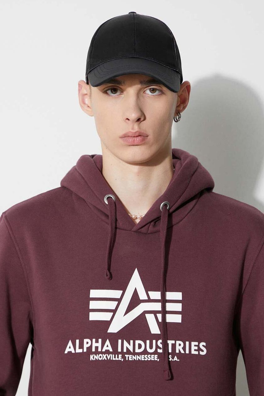 Alpha Industries sweatshirt Basic Hoody men\'s maroon color 178312.21 | buy  on PRM