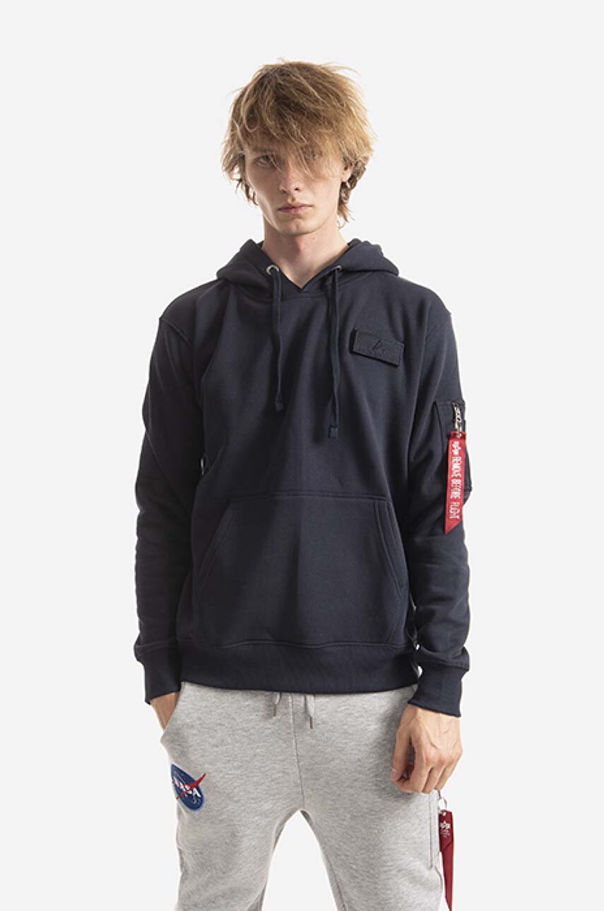 Alpha Industries sweatshirt Red Stripe men's navy blue color | buy on PRM