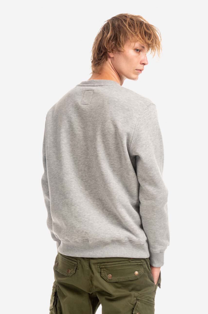 Alpha Industries sweatshirt Basic Sweater Small Logo men's gray color  188307.17 | buy on PRM