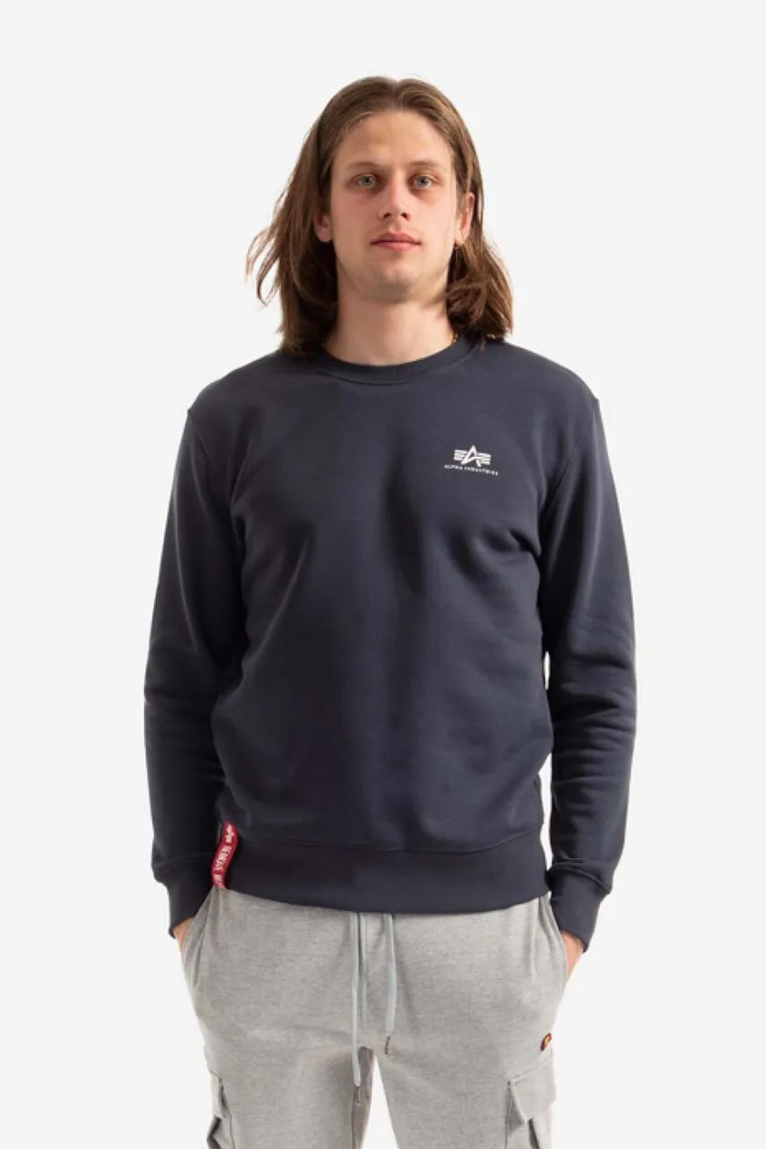 Alpha Industries sweatshirt navy men\'s Basic buy on blue PRM color