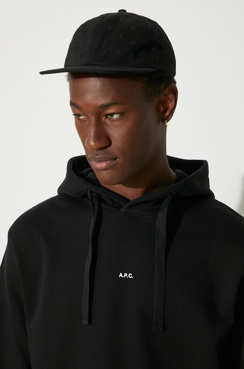 A.P.C. cotton sweatshirt Hoodie Larry men's black color at