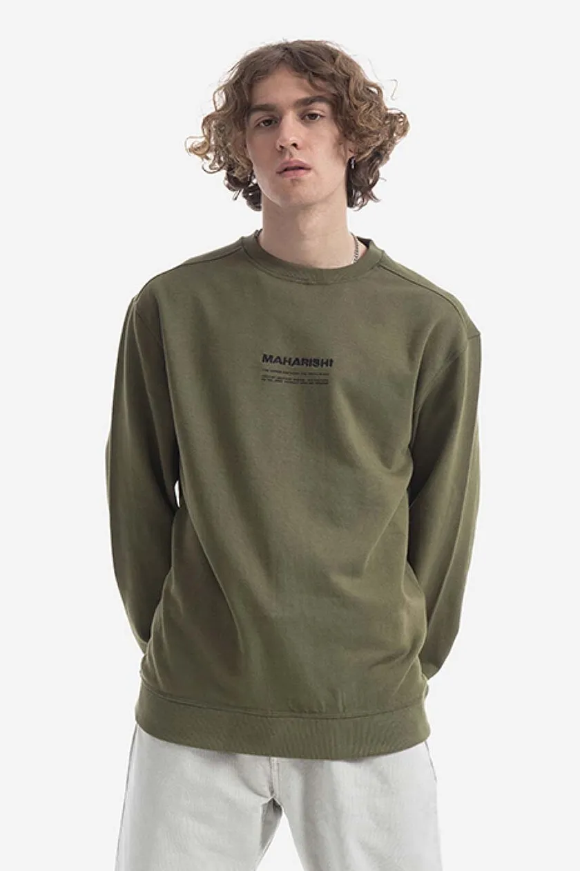 Maharishi cotton sweatshirt men s green color buy on PRM