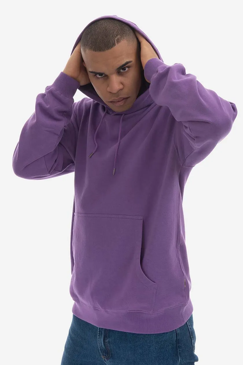 Maharishi cotton sweatshirt men's violet color